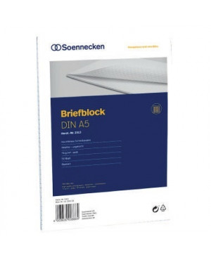 Soennecken Briefblock 2313 DIN A5 70g rautiert 50Blatt weiß