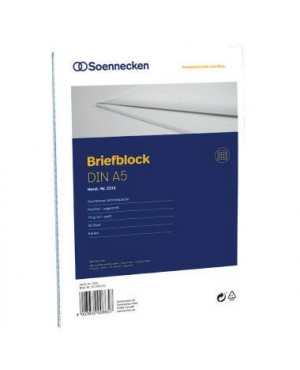 Soennecken Briefblock 2312 DIN A5 70g kariert 50Blatt weiß
