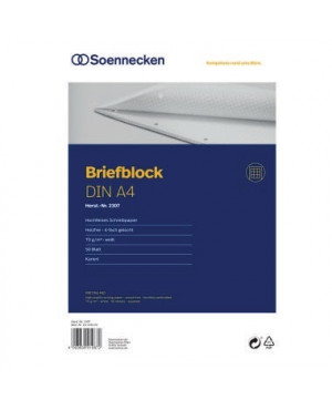 Soennecken Briefblock 2397 DIN A4 4fach gelocht kariert 100Blatt weiß
