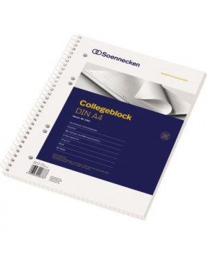 Soennecken Collegeblock 2361 DIN A4 gelocht liniert 80Blatt weiß