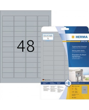 HERMA Typenschildetikett 4221 45,7x21,2mm silber 1.200 St./Pack.