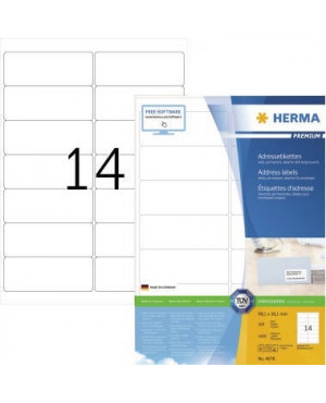 HERMA Superprint-Etiketten 4678 99,1x38,1mm weiß 1.400 St./Pack