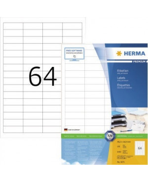 HERMA Etikett PREMIUM 4271 48,3x16,9mm weiß 6.400 St./Pack.