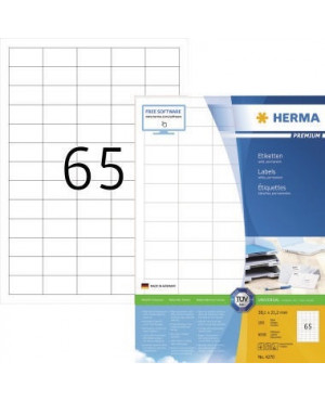 HERMA Etikett PREMIUM 4270 38,1x21,2mm weiß 6.500 St./Pack.