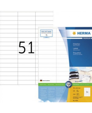HERMA Etikett PREMIUM 4459 70x16,9mm weiß 5.100 St./Pack.