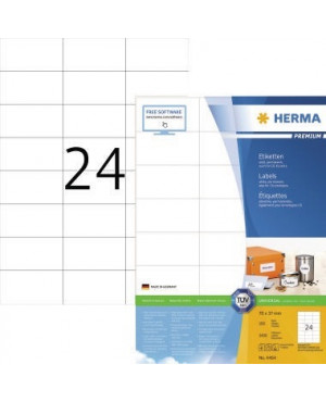 HERMA Etikett PREMIUM 4464 70x37mm weiß 2.400 St./Pack.