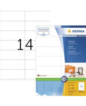 HERMA Etikett PREMIUM 4475 105x41mm weiß 1.400 St./Pack.