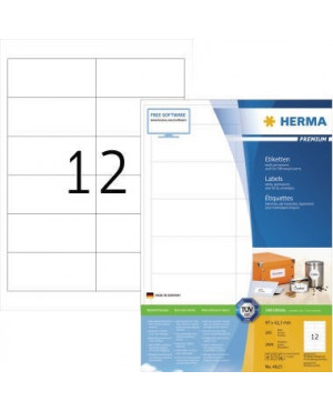 HERMA Etikett PREMIUM 4623 96,5x42,3mm weiß 2.400 St./Pack.