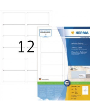 HERMA Etikett PREMIUM 4666 88,9x46,6mm weiß 1.200 St./Pack.