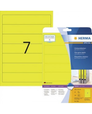 HERMA Ordneretikett 5091 kurz/schmal sk gelb 140 St./Pack.