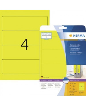 HERMA Ordneretikett 5096 192x61mm sk gelb 80 St./Pack.