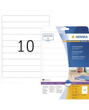 HERMA Ordneretiketten 5119 DIN A4 192x25,4mm weiß 250 St./Pack