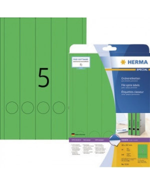 HERMA Ordneretiketten 5134 DIN A4 38x297mm grün 100 St./Pack.