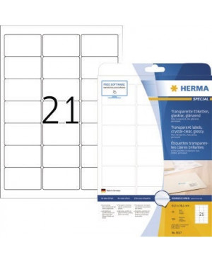 HERMA Folienetikett 8017 63,5x38,1mm tr 525 St./Pack.