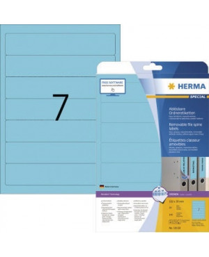 HERMA Ordneretikett Special 10158 192x38mm sk blau 140 St./Pack.
