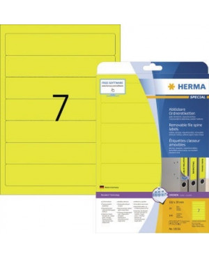 HERMA Ordneretikett Special 10156 192x38mm sk gelb 140 St./Pack.