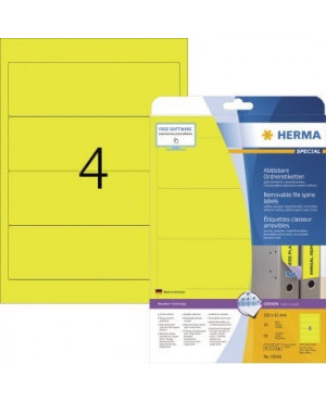 HERMA Ordneretikett Movables 10166 192x61mm sk gelb 80 St./Pack.
