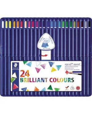 Farbstift ergo soft aqua 24er Box dreikant Form Soft-Oberfläche