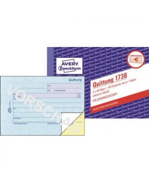 Avery Zweckform Quittung 1736 DIN A6 quer 2x40Blatt