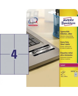 Avery Zweckform Etikett L6134-20 105x148mm si 80 St./Pack.