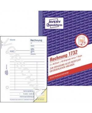 Avery Zweckform Rechnung 1732 DIN A6 2x40Blatt