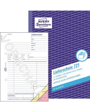 Avery Zweckform Lieferschein 721 DIN A5 3x50Blatt