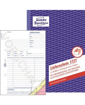 Avery Zweckform Lieferschein 1721 DIN A5 3x40Blatt