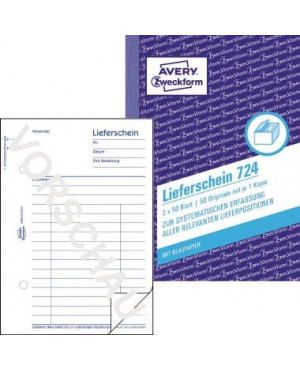 Avery Zweckform Lieferschein 724 DIN A6 2x50Blatt