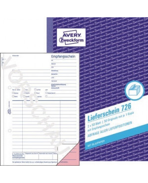 Avery Zweckform Lieferschein 726 DIN A5 2x50Blatt