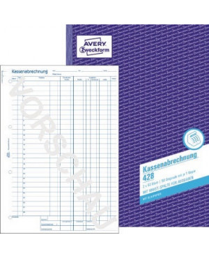 Avery Zweckform Kassenabrechnung 428 DIN A4 2x50Blatt