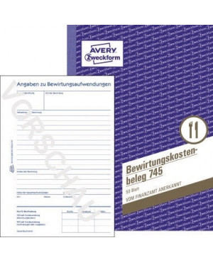 Avery Zweckform Bewirtungskostenbeleg 745 DIN A5