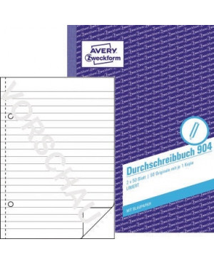 Avery Zweckform Durchschreibebuch 904 DIN A5 liniert 2x50Blatt