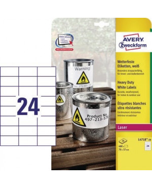 Avery Zweckform Etikett L4718-20 70x37mm ws 480 St./Pack.