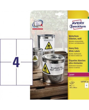 Avery Zweckform Etikett L4719-20 105x148mm ws 80 St./Pack.