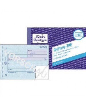 Avery Zweckform Quittung 306 DIN A6 quer 2x50Blatt