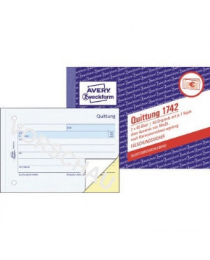 Avery Zweckform Quittung 1742 Kleinunternehmer DIN A6 SD 2x40 Bl