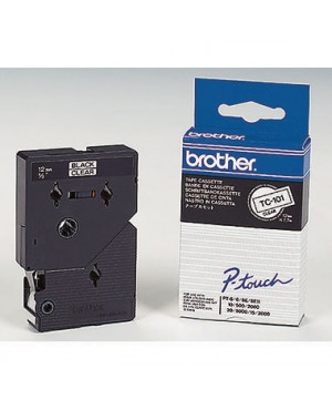 P-touch Schriftbandkassette TC101 12mmx7,7m laminiert sw auf fl