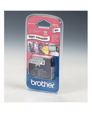 P-touch Schriftbandkassette MK221BZ 9mmx8m unlaminiert sw auf ws