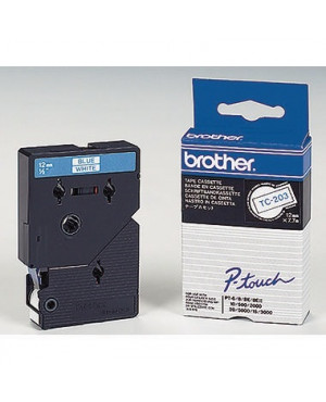 P-touch Schriftbandkassette TC203 12mmx7,7m laminiert bl auf ws
