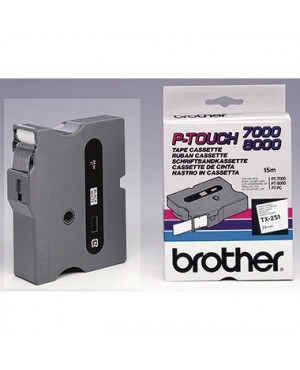 P-touch Schriftbandkassette TX251 24mmx15,4m laminiert sw auf ws
