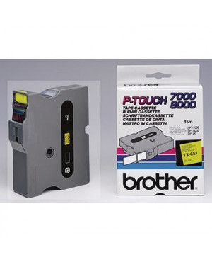 P-touch Schriftbandkassette TX651 24mmx15,4m laminiert sw auf ge