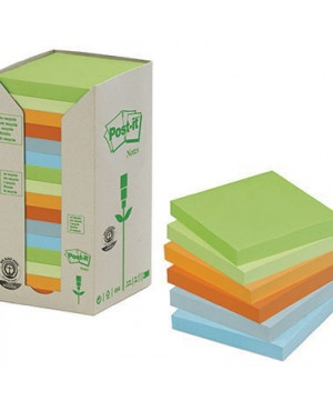 Post-it Haftnotiz Pastel Rainbow 654-1RPT 76x76mm sort. 16 St./Pack.