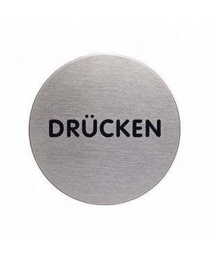 DURABLE Piktogramm PICTO 490061 DRÜCKEN metallic silber