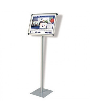 Franken Infodisplay BS0902 DIN A3 120cm Standfuß transparent/silber