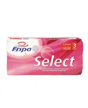 fripa Toilettenpapier Select 1030806 3-lagig weiß 8 Rl./Pack.