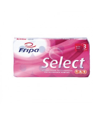 fripa Toilettenpapier Select 1030807 3-lagig weiß 8 Rl./Pack.