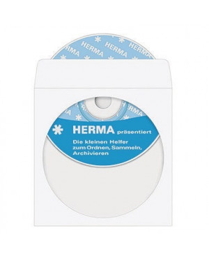 HERMA CD/DVD Hülle 1140 12,4x12,4cm weiß 100 St./Pack.