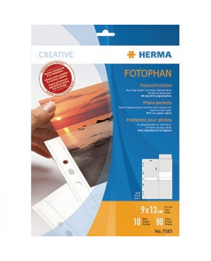HERMA Fotohülle Fotophan 7583 für 13x9cm weiß 10 St./Pack.