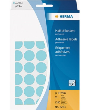 HERMA Markierungspunkt 2253 19mm Papier blau 1.280 St./Pack.