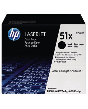 HP Toner Q7551XD 51X 13.000Seiten schwarz 2 St./Pack.